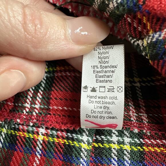 Y2K Hustler Red Plaid Pleated Micro Mini Skirt M/L Punk School Girl Sexy - Picture 8 of 11